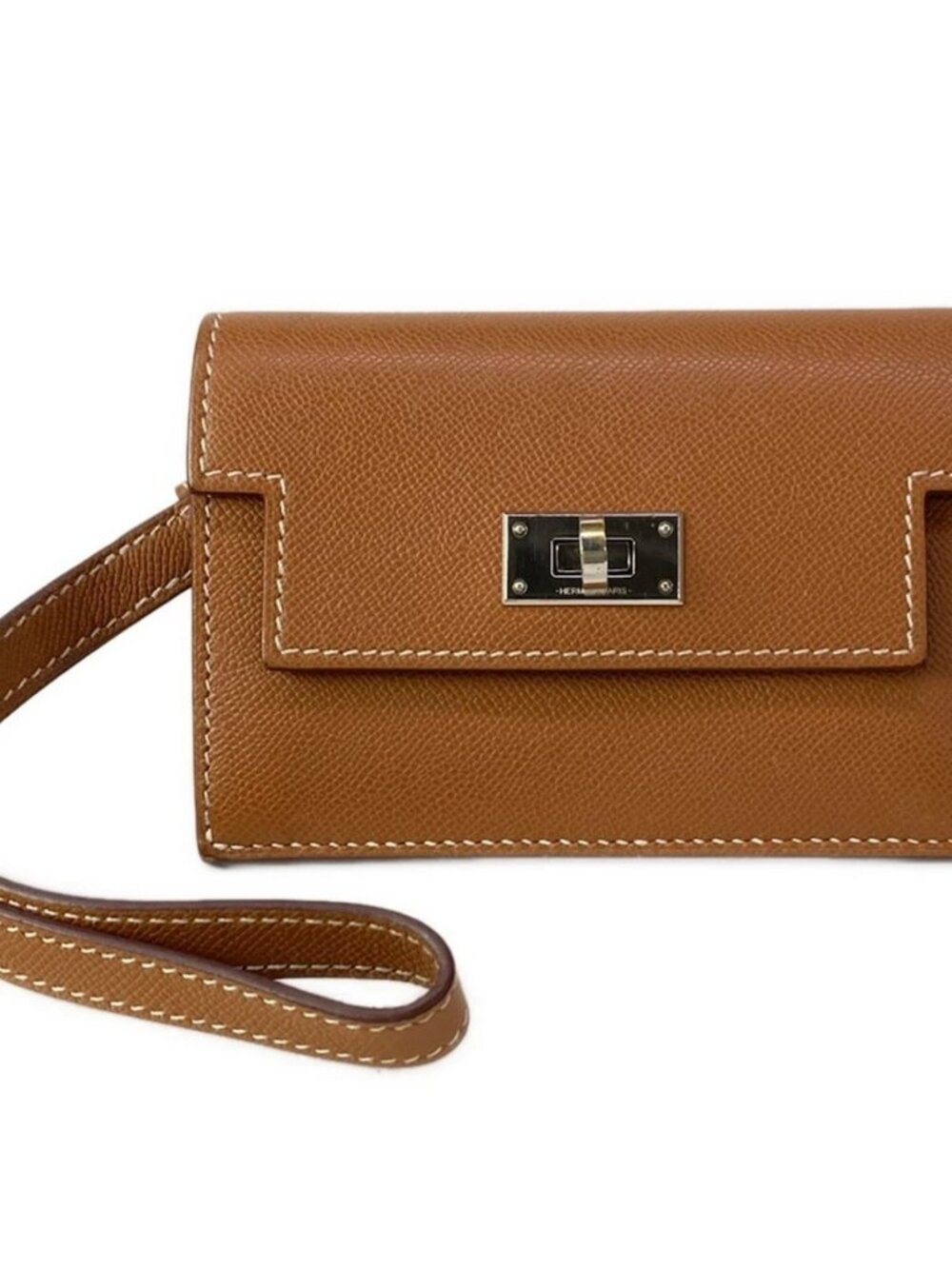 HERMES Kelly Pocket Slim wallet Gold Veau madame B Other Style Wallet